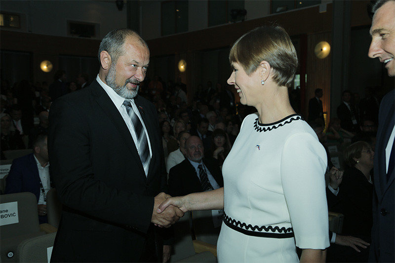 Predsednik Državnega sveta RS Alojz Kovšca in predsednica Republike Estonije Kersti Kaljulaid na 14. Blejskem strateškem forumu<br>(Avtor: Milan Skledar)