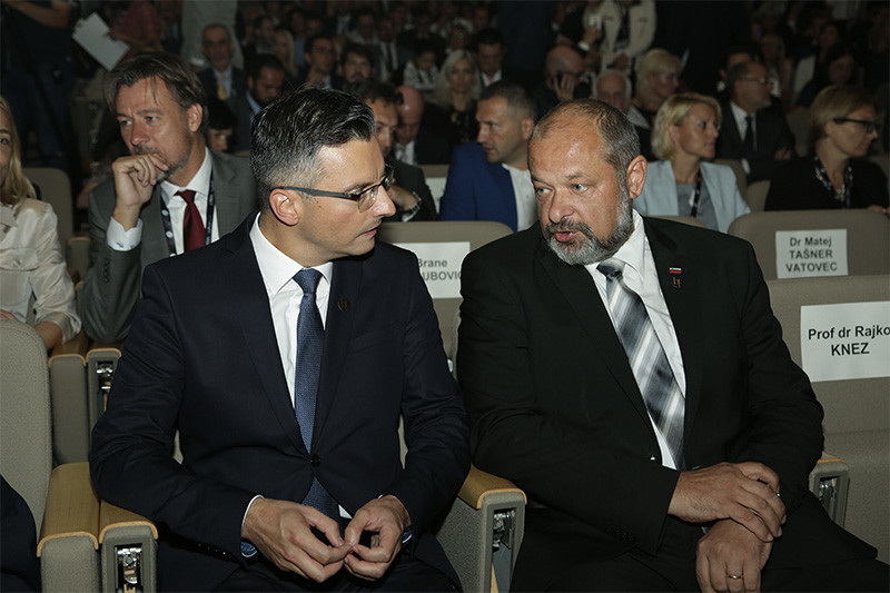 Predsednik vlade RS Marjan Šarec in predsednik Državnega sveta RS Alojz Kovšca na 14. Blejskem strateškem forumu, 2. septembra 2019<br>(Avtor: Milan Skledar)
