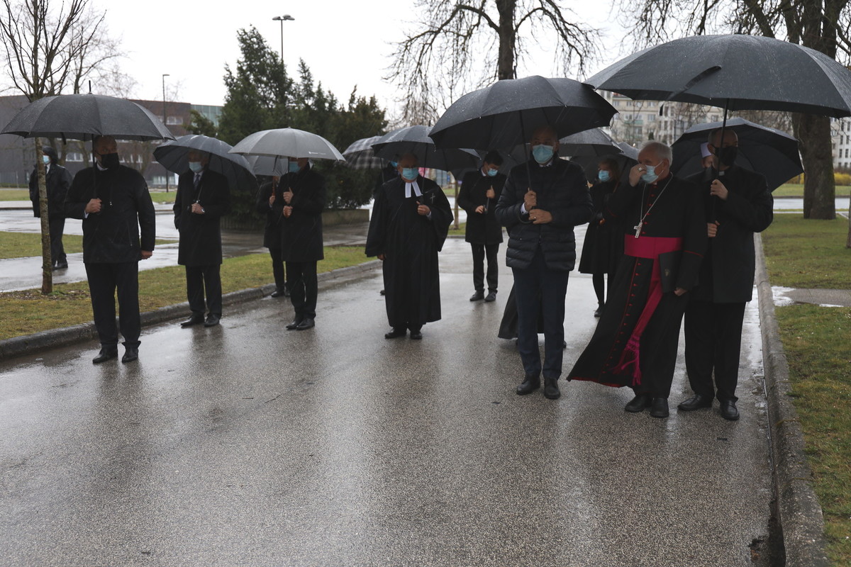 Alojz Kovšca, predsednik Državnega sveta RS na žalni slovesnosti v spomin preminulim v času epidemije Covid-19 na ljubljanskih Žalah<br>(Avtor: Milan Skledar)