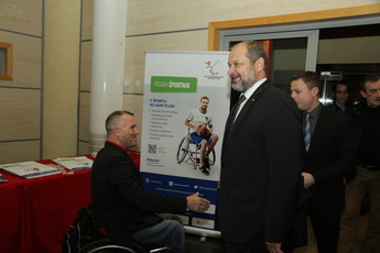Alojz Kovšca, predsednik Državnega sveta na prireditvi Invalid športnik leta 2018<br>(Avtor: Milan Skledar)