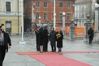 Borut Pahor, predsednik RS in Nj. eksc. Nicos Anastasiades, predsednik Republike Ciper s soprogama.<br>(Avtor: Milan Skledar)