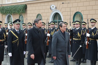 Borut Pahor, predsednik RS in Nj. eksc. Nicos Anastasiades, predsednik Republike Ciper.<br>(Avtor: Milan Skledar)