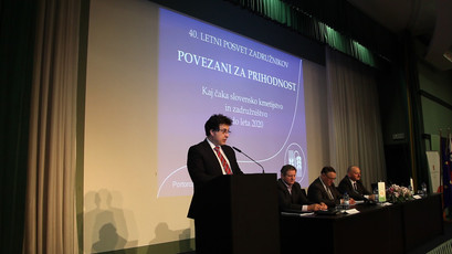 Mitja Bervar, predsednik DS med govorom na posvetu slovenskih zadružnikov (Foto: M: Skledar)<br>(Avtor: Milan Skledar)