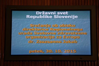 Srečanje ob obisku direktorice Regionalnega urada Svetovne organizacije za Evropo dr. Zsuzsanne Jakab