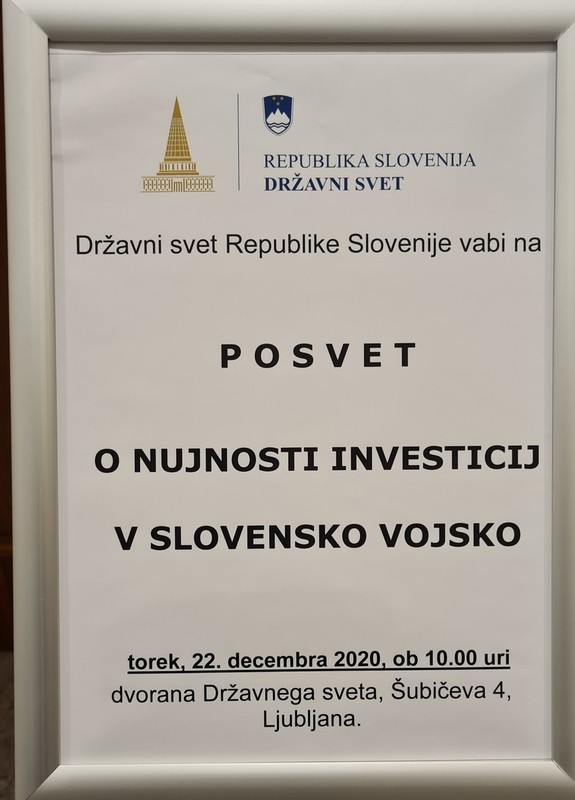 Posvet o nujnosti investicij v Slovensko vojsko (SV) v DS, 2020<br>(Avtor: Milan Skledar)