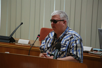 Matej Žnuderl, predsednik Zveze društev slepih in slabovidnih Slovenije<br>(Avtor: Milan Skledar)