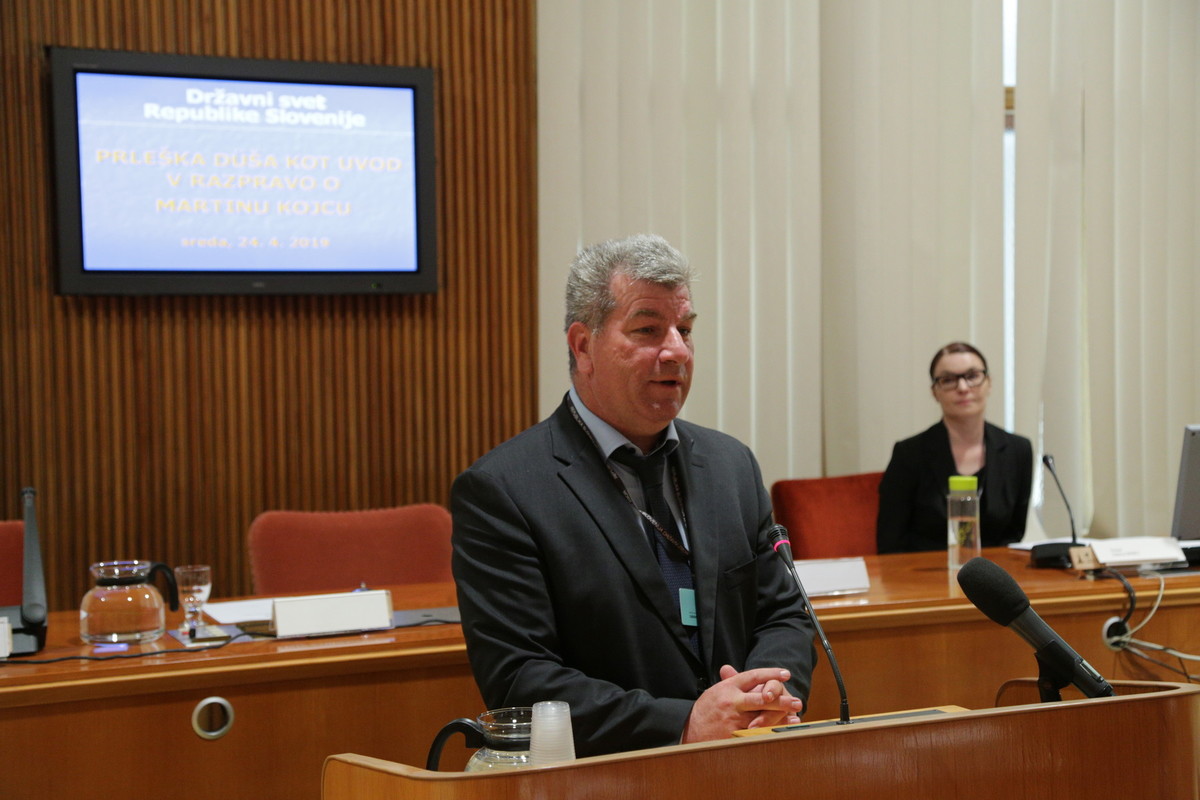 Jurij Borko, župan Občine Središče ob Dravi na posvetu Prleška düša kot uvod v razpravo o Martinu Kojcu, 2019<br>(Avtor: Milan Skledar)