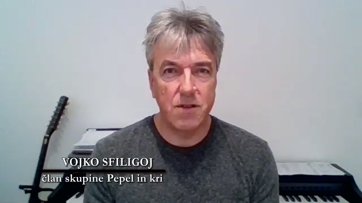 Vojko Sfiligoj, član skupine Pepel in kri<br>(Avtor: Posnetek zaslona, vir S-tv Skledar)